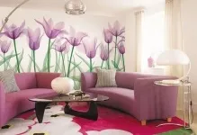 Бузковий інтер'єр вітальні фото в тонах дизайн, колір в залі, оформлення і поєднання з сірим, стіни (вітальні) Бузковий інтер'єр вітальні фото в тонах дизайн, колір в залі, оформлення і поєднання з сірим, стіни