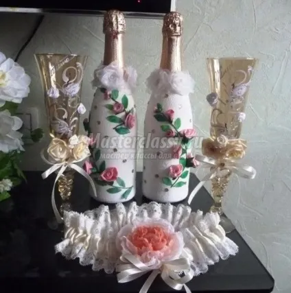 Весільні фужери і коробочка своїми руками (фужери) Весільні фужери і коробочка своїми руками