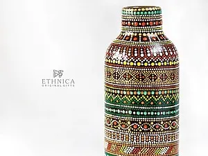 Точкова розпис пляшки в африканському стилі - ярмарок майстрів - ручна робота, handmade