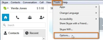 Управління аккаунтом skype