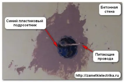 Установка розетки, замітки електрика (підрозетник) Установка розетки, замітки електрика