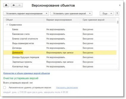 Версіонування об'єктів (нові можливості «1с бухгалтерії 8») (автоматично віддалятися регламентним завданням) Версіонування об'єктів (нові можливості «1с бухгалтерії 8»)
