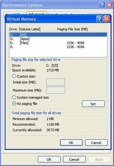 Windows 7 оптимальний розмір файлу підкачки для ігор