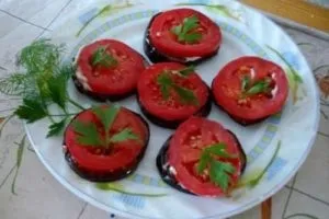 Закуска з баклажанів з помідорами (помідорами) Закуска з баклажанів з помідорами