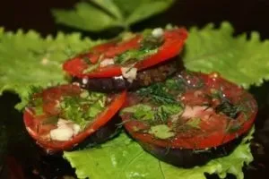 Закуска з баклажанів з помідорами (баклажанів) Закуска з баклажанів з помідорами