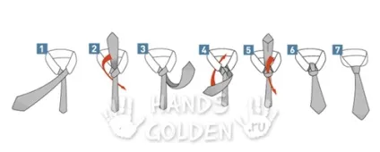 8 Способів зав'язати краватку, handsgolden (простий вузол) 8 Способів зав'язати краватку, handsgolden