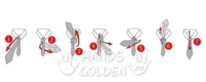 8 Способів зав'язати краватку, handsgolden (простий вузол) 8 Способів зав'язати краватку, handsgolden