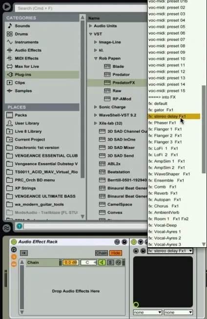 Ableton live будівельні ефекти з поверненням треків (ableton ефекти) Ableton live будівельні ефекти з поверненням треків