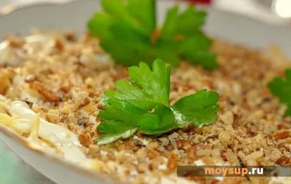 Апетитний салат з курячими сердечками і печерицями (салат) Апетитний салат з курячими сердечками і печерицями