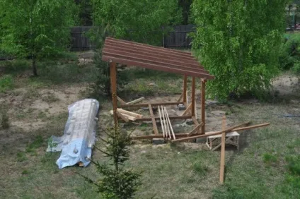 Альтанка з односхилим дахом пристрій і креслення (вітру сонячних променів) Альтанка з односхилим дахом пристрій і креслення