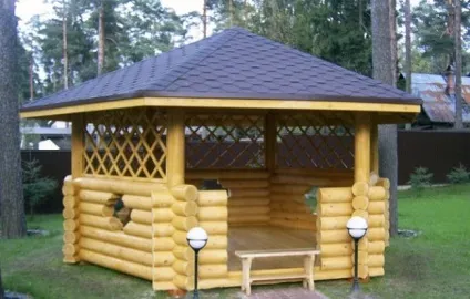 Альтанка з колоди (51 фото) проекти з оциліндрованих, монтаж, фото, відео (альтанка) Альтанка з колоди (51 фото) проекти з оциліндрованих, монтаж, фото, відео