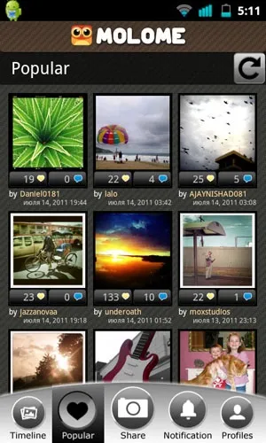 Instagram vs molome