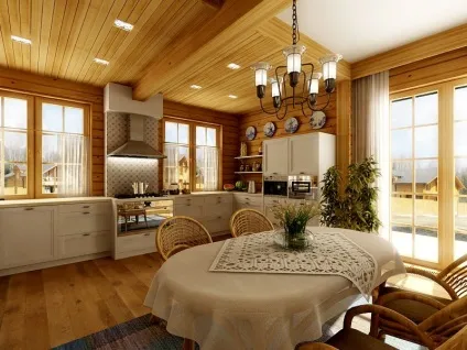 Інтер'єр кухні в заміському будинку (47 фото) відео-інструкція з оформлення їдальні своїми руками, (будинку) Інтер'єр кухні в заміському будинку (47 фото) відео-інструкція з оформлення їдальні своїми руками,