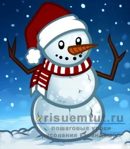 Як намалювати сніговика олівцем поетапно - малюємо тут (олівцем) Як намалювати сніговика олівцем поетапно - малюємо тут