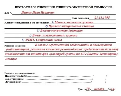 Як отримати довідку для звільнення від фізкультури (отримати) Як отримати довідку для звільнення від фізкультури