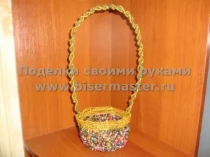 Як зробити кошик для квітів з бісеру, бісер майстер