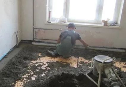 Як зробити підлогу в новостройкеінструкція по монтажу своїми руками, фото - легка справа (прибирають зайвий розчин) Як зробити підлогу в новостройкеінструкція по монтажу своїми руками, фото - легка справа
