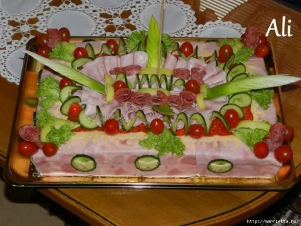 Як зробити троянди з ковбаси і шинки море закусочних тортів (шинки) Як зробити троянди з ковбаси і шинки море закусочних тортів