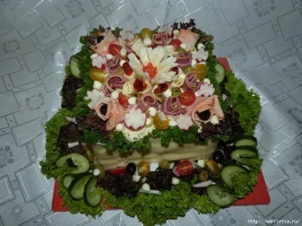 Як зробити троянди з ковбаси і шинки море закусочних тортів (шинки) Як зробити троянди з ковбаси і шинки море закусочних тортів