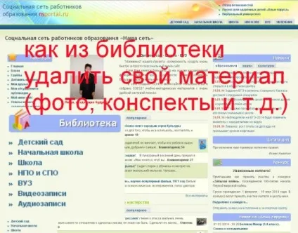 Як видалити з бібліотеки свій матеріал в соціальній мережі http (http) Як видалити з бібліотеки свій матеріал в соціальній мережі http