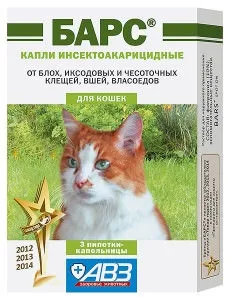 Краплі барс для кішок і собак - інструкція із застосування, відгуки і ціна (інструкція) Краплі барс для кішок і собак - інструкція із застосування, відгуки і ціна
