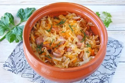 Капуста, тушкована з сосисками - покроковий рецепт з фото як приготувати