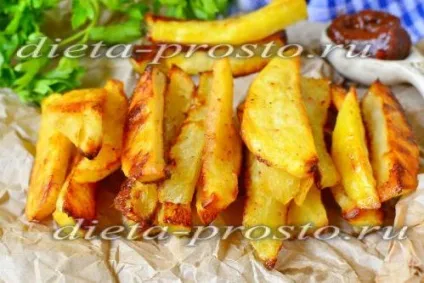 Картопля фрі в духовці з білком, дієтичний рецепт