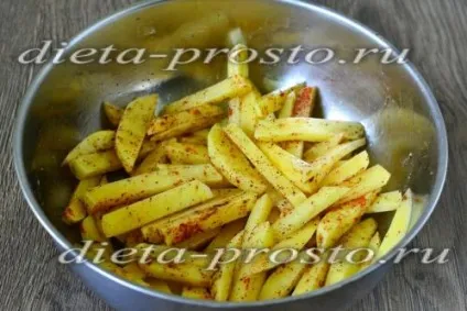 Картопля фрі в духовці з білком, дієтичний рецепт