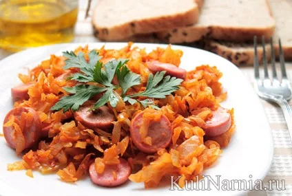 Капуста тушкована з сосискою рецепт з фото (тушкована) Капуста тушкована з сосискою рецепт з фото