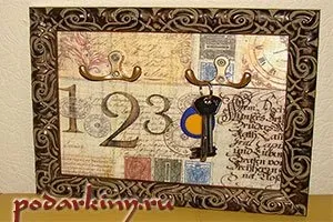 Ключниця своїми руками декупаж з дерева і з шкіри (гачком) Ключниця своїми руками декупаж з дерева і зі шкіри