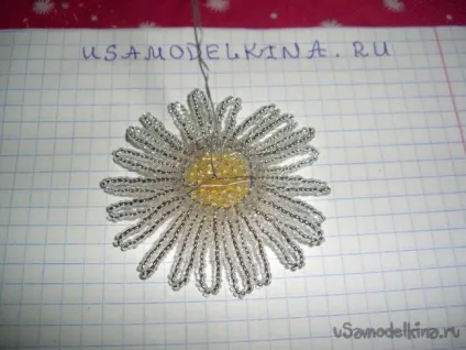 Кошик - конфетніца з ромашками з бісеру (бісеру) Кошик - конфетніца з ромашками з бісеру
