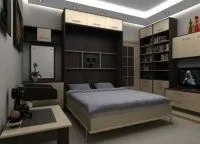 Ліжко в однокімнатній квартирі (квартирі) Ліжко в однокімнатній квартирі
