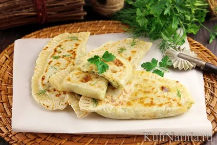 Кутаб з зеленню і сиром рецепт