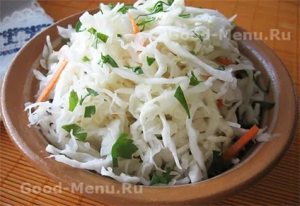 Квашена капуста швидкого приготування - рецепт з покроковими фото