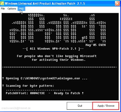 Легка активація windows xp за допомогою wpa kill (активація) Легка активація windows xp за допомогою wpa kill
