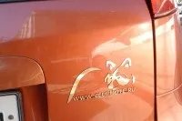 Наклейка на авто кіт Саймона з мискою в лапах машину вінілова - матова, глянцева, (Саймона) Наклейка на авто кіт Саймона з мискою в лапах машину вінілова - матова, глянцева,