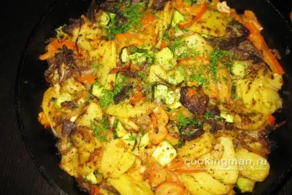М'ясо смажене з картоплею і овочами - кулінарія для чоловіків (яловичина смажена з картоплею) М'ясо смажене з картоплею і овочами - кулінарія для чоловіків