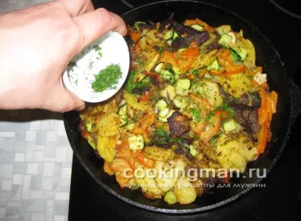 М'ясо смажене з картоплею і овочами - кулінарія для чоловіків (м'ясо) М'ясо смажене з картоплею і овочами - кулінарія для чоловіків