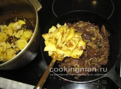 М'ясо смажене з картоплею і овочами - кулінарія для чоловіків (смажена картопля з м'ясом) М'ясо смажене з картоплею і овочами - кулінарія для чоловіків