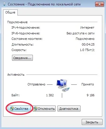 Налаштування мережевої карти для windows 7 (адреси) Налаштування мережевої карти для windows 7
