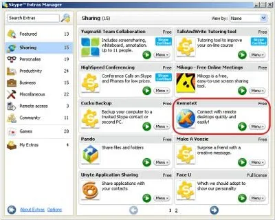 Модулі та доповнення для skype