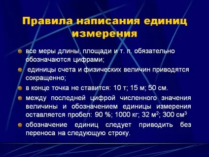 Правила написання одиниць виміру