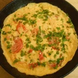 Просто свято - омлет з помідорами і зеленню (помідорами) Просто свято - омлет з помідорами і зеленню