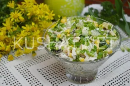 Салат зі шпротами, кукурудзою і огірком (кукурудзою) Салат зі шпротами, кукурудзою і огірком