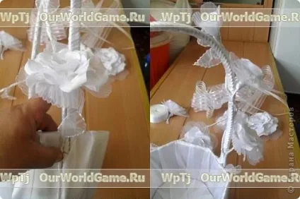 Троянди з тканини і весільна корзинка з картону своїми руками (своїми руками) Троянди з тканини і весільна корзинка з картону своїми руками