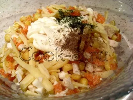 Салат з кукурудзою і куркою - покроковий рецепт з фото, салати (рецепт салат кукурудза курка) Салат з кукурудзою і куркою - покроковий рецепт з фото, салати