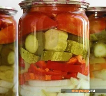 Салат з огірків, перцю і цибулі на зиму - покроковий рецепт з фото (рецепт) Салат з огірків, перцю і цибулі на зиму - покроковий рецепт з фото
