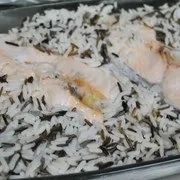 Сьомга, запечена з рисом