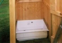 Санвузол на дачі літній душ з туалетом під одним дахом, проект своїми руками, зручності, план з (річний) Санвузол на дачі літній душ з туалетом під одним дахом, проект своїми руками, зручності, план з