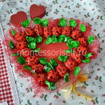 Серце з цукерок своїми руками